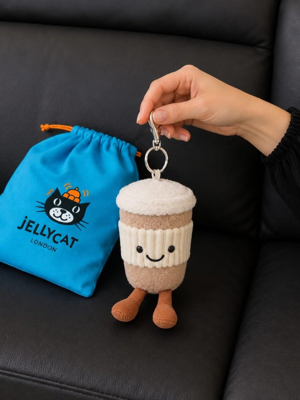 Jellycat Amuseables Coffee To Go Plush Bag Charm Keychain NWT with Bag Cute Gift - Picture 2 of 5